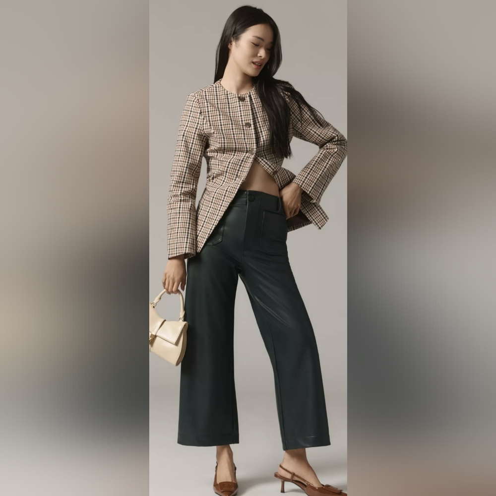 Anthropologie Colette Cropped Maeve Faux-Leather Pants